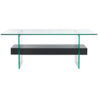 SAFAVIEH Gennie Modern Glass Coffee Table - 43.3 x 23.6 x 16.5 - 43Wx24Dx17H