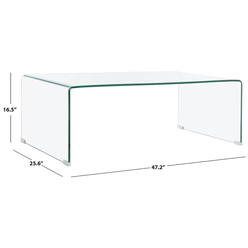 SAFAVIEH Heidi Clear Coffee Table - 47.2 x 25.6 x 16.5 - 47Wx26Dx17H