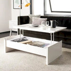 SAFAVIEH Bobbye White Lift-Top Coffee Table - 47.2 x 23.6 x 13.4 - 47Wx24Dx13H