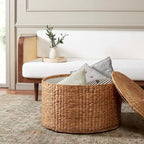 SAFAVIEH Shafika Wicker Storage Coffee Table - 28.5 x 28.5 x 17 - 29Wx29Dx17H