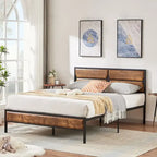 Javlergo Twin/Full/Queen Platform Bed Frame with Wooden Headboard, No Box Spring Needed, Easy Assembly