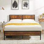 Javlergo Twin/Full/Queen Platform Bed Frame with Wooden Headboard, No Box Spring Needed, Easy Assembly