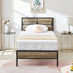 Javlergo Twin/Full/Queen Platform Bed Frame with Wooden Headboard, No Box Spring Needed, Easy Assembly