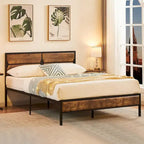 Javlergo Twin/Full/Queen Platform Bed Frame with Wooden Headboard, No Box Spring Needed, Easy Assembly