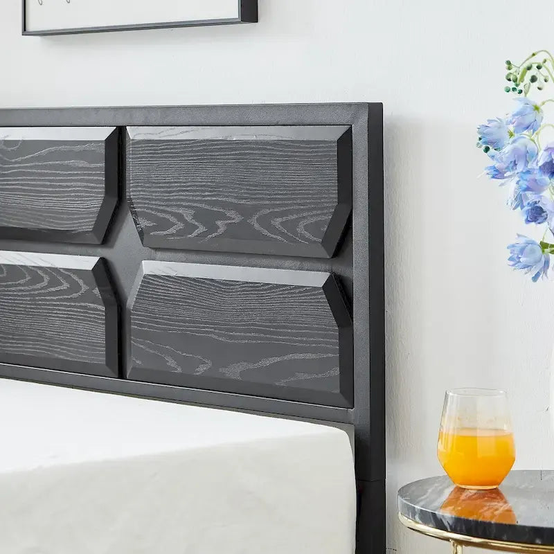 Javlergo Twin/Full/Queen Platform Bed Frame with Wooden Headboard, No Box Spring Needed, Easy Assembly