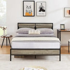 Javlergo Twin/Full/Queen Platform Bed Frame with Wooden Headboard, No Box Spring Needed, Easy Assembly