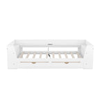 Twin Size Daybed with Shelves, Drawers and Built-In Charging Station