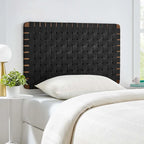 Sparta Wall-Mount Twin/Full/Queen/King Vegan Leather Weave Headboard