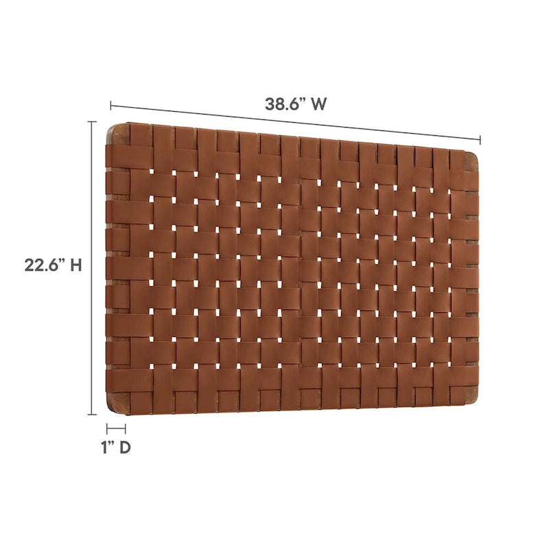 Sparta Wall-Mount Twin/Full/Queen/King Vegan Leather Weave Headboard