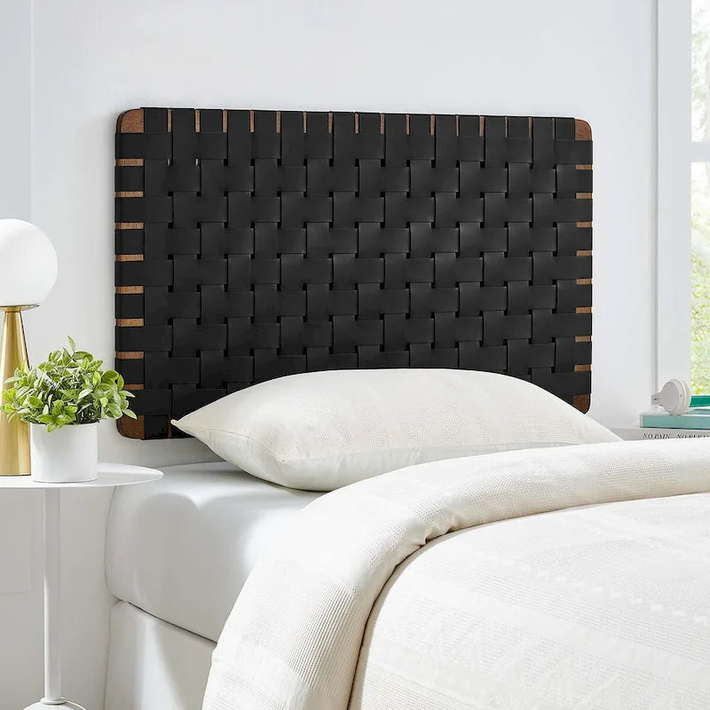 Sparta Wall-Mount Twin/Full/Queen/King Vegan Leather Weave Headboard