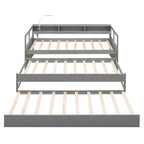 Wood Daybed with 2 Trundles, 3 Storage Cubbies, 1 Light for Free and USB Charging Design