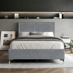 CraftPorch Minimalist Upholstered Velvet Bed