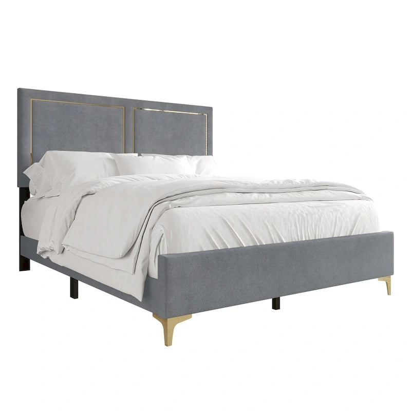 CraftPorch Minimalist Upholstered Velvet Bed