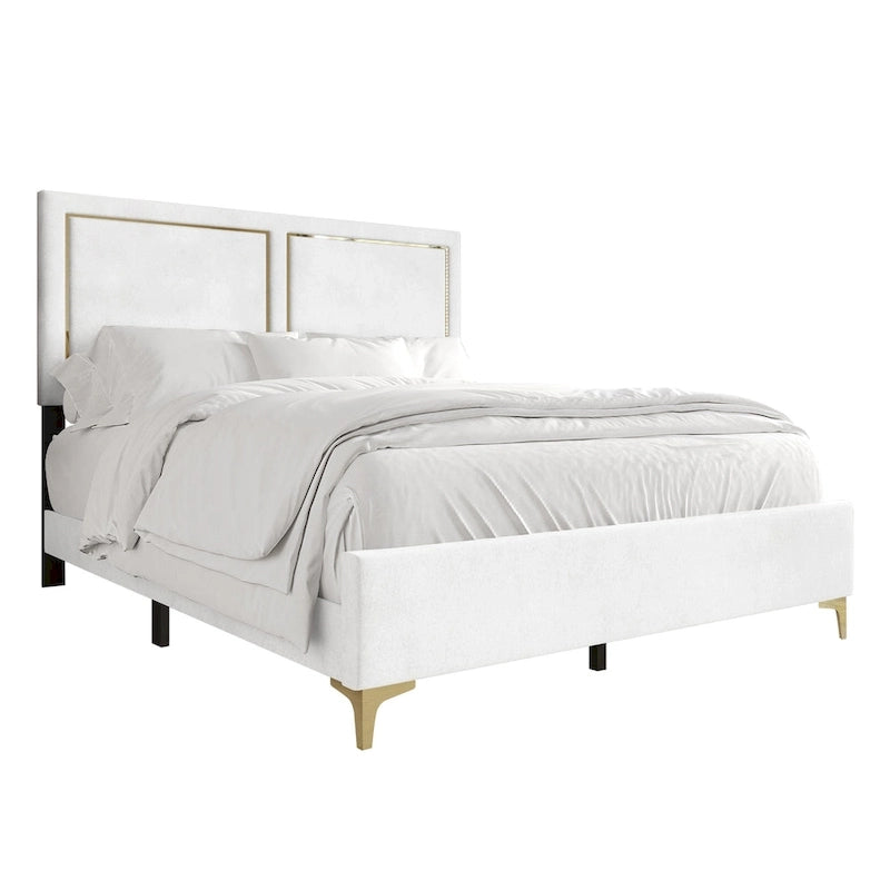 CraftPorch Minimalist Upholstered Velvet Bed