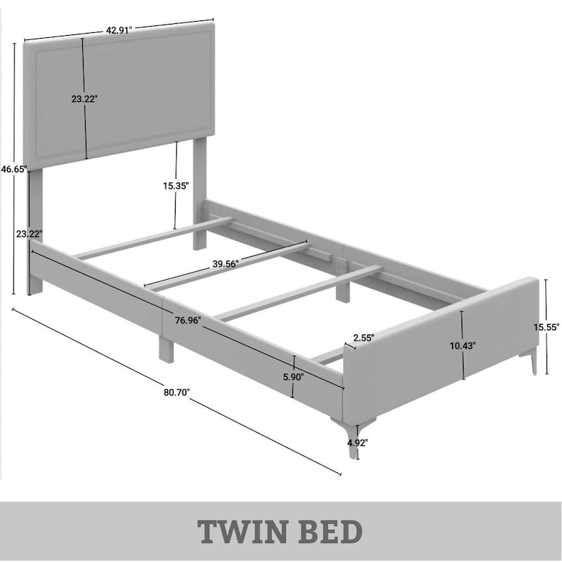 CraftPorch Minimalist Upholstered Velvet Bed