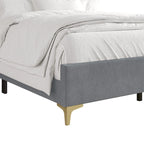 CraftPorch Minimalist Upholstered Velvet Bed