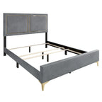 CraftPorch Minimalist Upholstered Velvet Bed