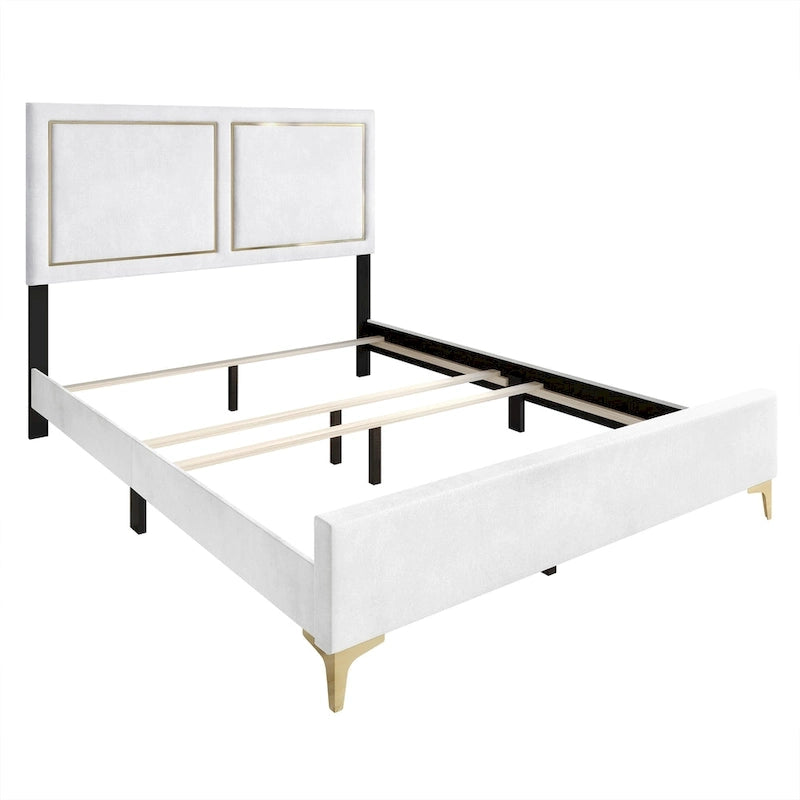CraftPorch Minimalist Upholstered Velvet Bed