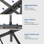 Moasis Queen/King Metal Platform Bed with 4 Storage Drawers and Charging Station