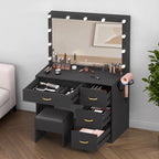 Moasis Makeup Vanity with 4 Drawers - 35.4L x 23.6W x 53.5H