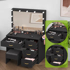 Moasis Makeup Vanity with 4 Drawers - 35.4L x 23.6W x 53.5H