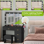 Moasis Makeup Vanity with 4 Drawers - 35.4L x 23.6W x 53.5H