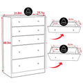 VEIKOUS 31.5W 5-Drawer Chest of Dresser Storage Clothes Organizer for Bedroom