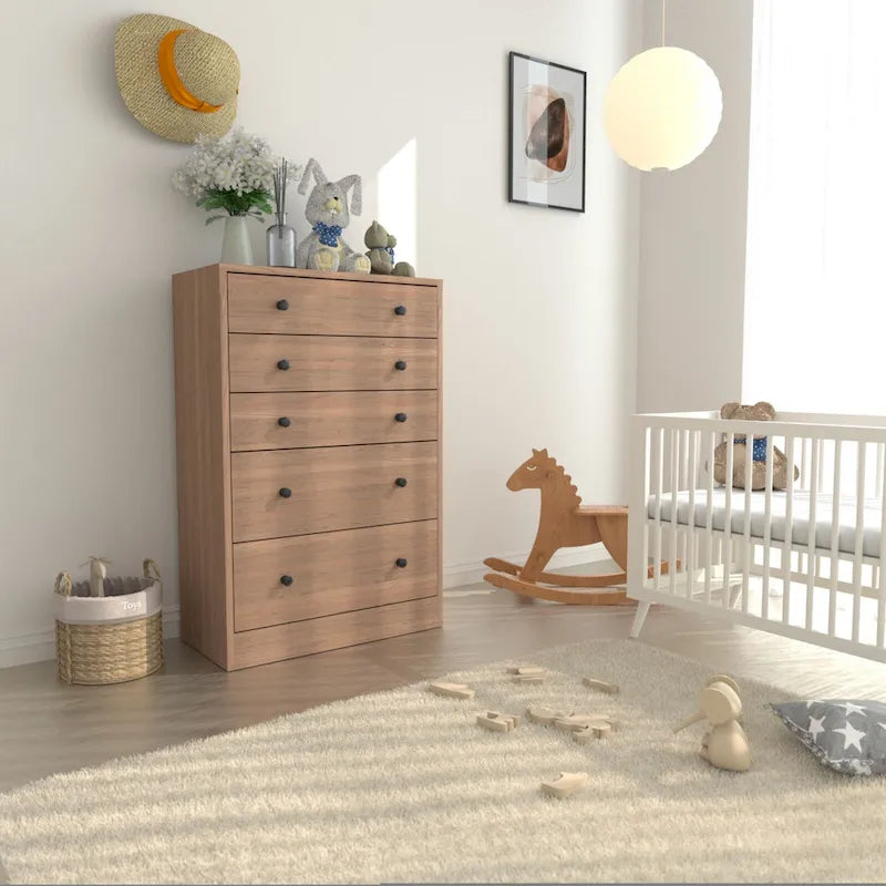 VEIKOUS 31.5W 5-Drawer Chest of Dresser Storage Clothes Organizer for Bedroom