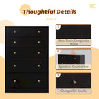 VEIKOUS 31.5W 5-Drawer Chest of Dresser Storage Clothes Organizer for Bedroom