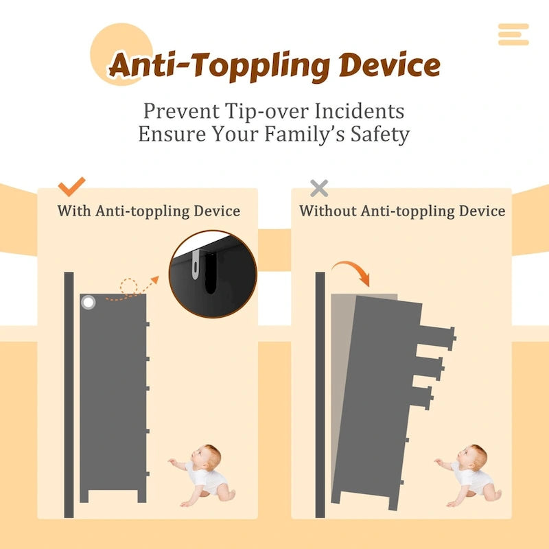 VEIKOUS 31.5W 5-Drawer Chest of Dresser Storage Clothes Organizer for Bedroom