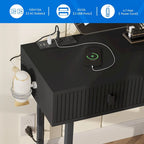 Moasis Makeup Vanity Set with Mirror Stool Power Station 5 Drawers Dressing Table Desk - 43.3 x 15.74 x 49.9 inch (L x W x H)