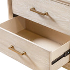 Furniture of America Drayden Transitional Oak Solid Wood 2-Drawer Nightstand, Set of 2