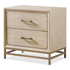 Furniture of America Drayden Transitional Oak Solid Wood 2-Drawer Nightstand, Set of 2