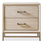 Furniture of America Drayden Transitional Oak Solid Wood 2-Drawer Nightstand, Set of 2