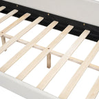 L-Shaped Linen Daybed with Solid Wood Legs