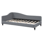 L-Shaped Linen Daybed with Solid Wood Legs