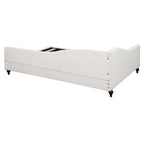 L-Shaped Linen Daybed with Solid Wood Legs