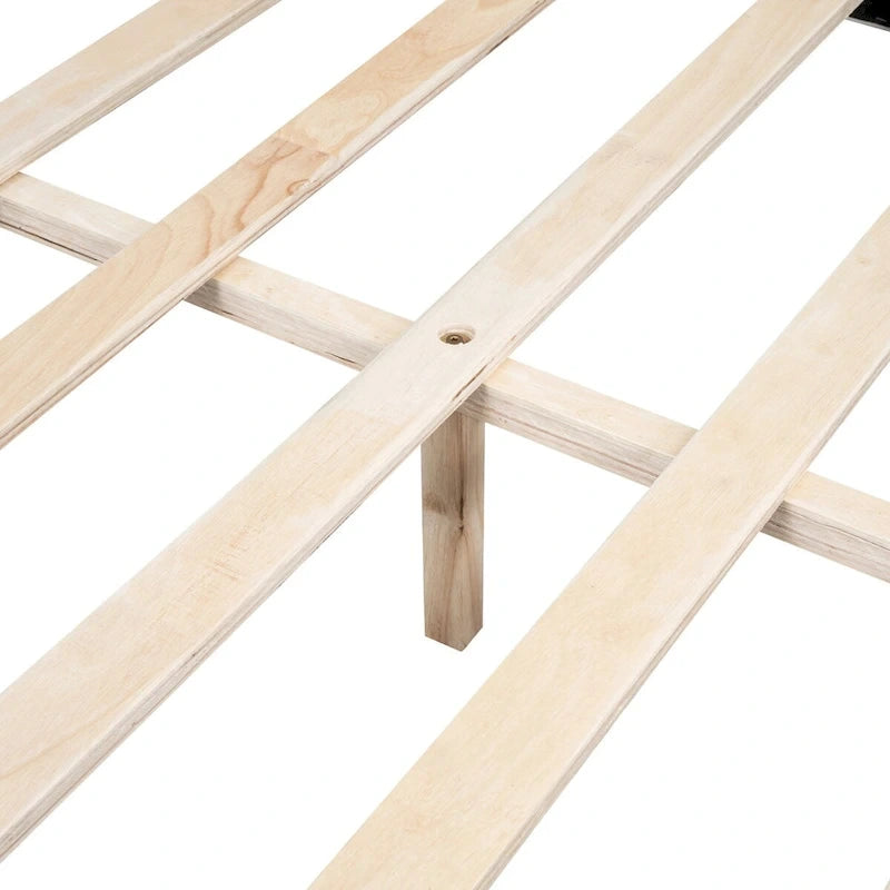 L-Shaped Linen Daybed with Solid Wood Legs