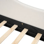 L-Shaped Linen Daybed with Solid Wood Legs