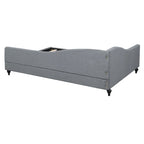 L-Shaped Linen Daybed with Solid Wood Legs