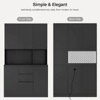 74 Freestanding Kitchen Pantry Cabinet Cupboard with 6 Doors,3 Shelves and 1 Drawer,Versatile Wardrobe & Kitchen Cabinet