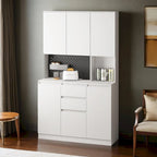 74 Freestanding Kitchen Pantry Cabinet Cupboard with 6 Doors,3 Shelves and 1 Drawer,Versatile Wardrobe & Kitchen Cabinet