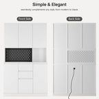 74 Freestanding Kitchen Pantry Cabinet Cupboard with 6 Doors,3 Shelves and 1 Drawer,Versatile Wardrobe & Kitchen Cabinet