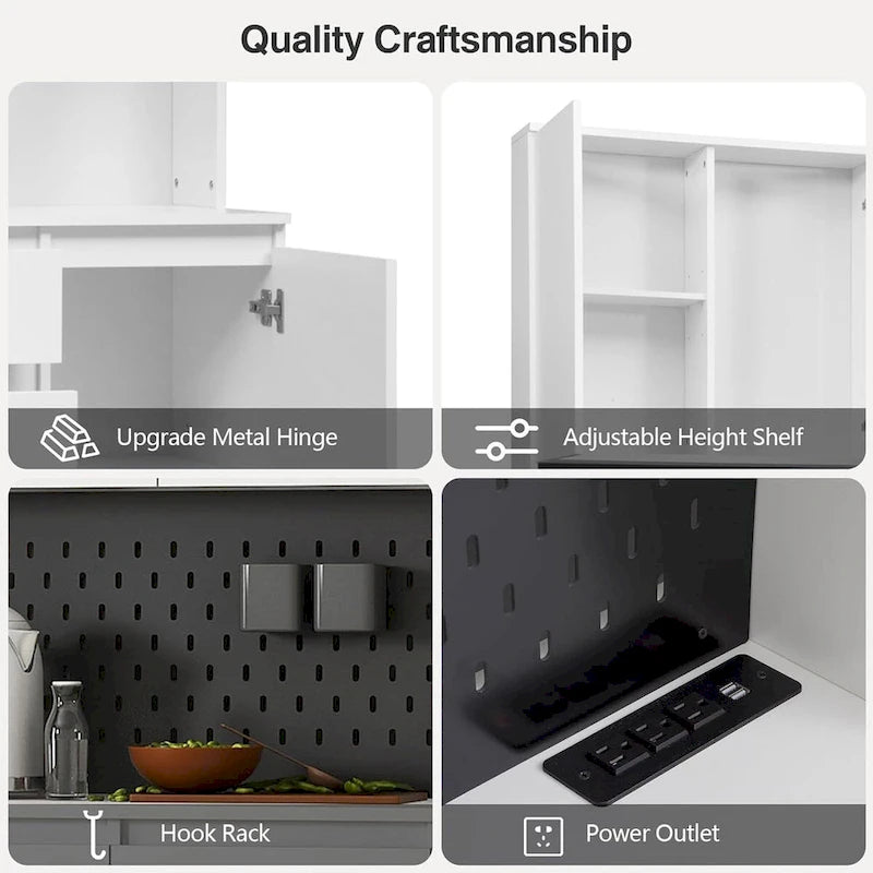 74 Freestanding Kitchen Pantry Cabinet Cupboard with 6 Doors,3 Shelves and 1 Drawer,Versatile Wardrobe & Kitchen Cabinet