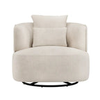LUE BONA 2 Set Swivel Accent Armchair Fabric Blend, Modern Barrel Living Room Sofa Chair - 32.7 W x 32.7 D x 26.8 H