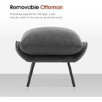 MCombo Set of 2 Accent Chair with Ottoman, Leathaire Fabric LW951