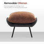 MCombo Set of 2 Accent Chair with Ottoman, Leathaire Fabric LW951