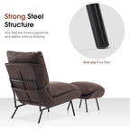 MCombo Set of 2 Accent Chair with Ottoman, Leathaire Fabric LW951