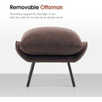 MCombo Set of 2 Accent Chair with Ottoman, Leathaire Fabric LW951