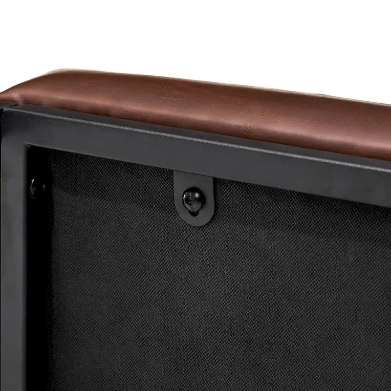 Glitzhome Set of 2 24W Modern PU Leather Button-tufted Ottoman Foot stool